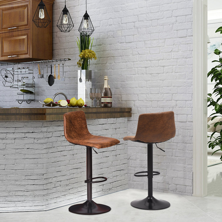 17 Stories Adjustable Barstool,Industrial Swivel Barstool Chairs